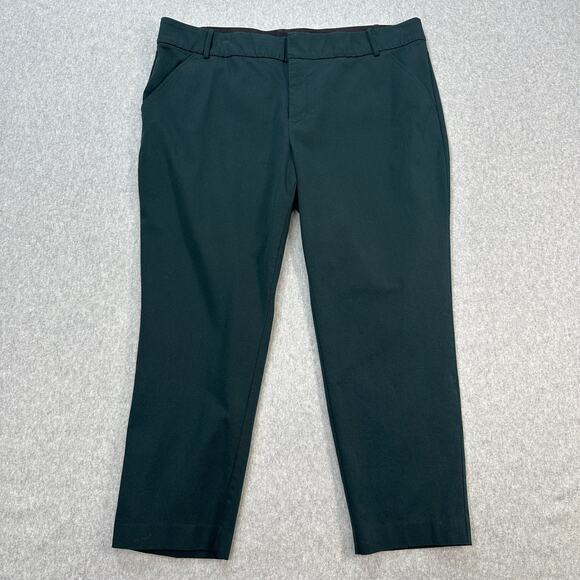 Ava & Viv Pants Women's 20W Plus Dark Green High-Rise Business Casual Trouser - Picture 2 of 6